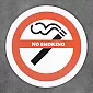 Letrero de metal decorativo redondo grande Prohibido fumar, diámetro 30 cm, juego de 5 piezas.