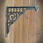 Shelf bracket on the wall made of cast iron with a hook at the end 260x250 mm, set of 2 pcs.