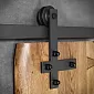 Sistema de puertas correderas para puertas de madera de una hoja hasta 130 kg, ancho 2 metros, color negro, fijación a pared