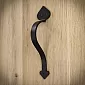 Tirador metálico para puerta corredera, tirador de acero, color negro, altura 23,2 cm, peso 250 gramos, juego de 4 piezas
