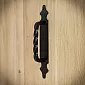 Stumdomų durų metalinė rankena iš plieno, lygus paviršius, juodos spalvos, rinkinyje 4 vnt., aukštis 28 cm