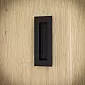 Maniglione in metallo per porta scorrevole, maniglia, in acciaio, colore nero, laccato, altezza 11 cm, peso 50 grammi, set di 4 pezzi