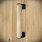 Poignée en bois et métal pour portes coulissantes, longueur 21 cm, lot de 4 pièces.