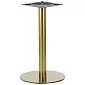 Perna de mesa central feita de metal de aço inoxidável, cor dourada, altura 72,5 cm, diâmetro da base 45 cm
