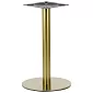 Pied de table central en métal inox, couleur or, hauteur 72,5 cm, diamètre base 45 cm