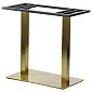 Metallbordstativ med två kolumner, i guld färg, fyrkantig kolumn, fot 70x40 cm, höjd 72,5 cm