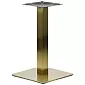 Base per tavolo in colore dorato, con colonna rettangolare, piastra inferiore 45x45 cm, altezza 72,5 cm, per piani tavolo con dimensioni fino a 70x70 cm