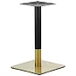 Base de mesa de metal em uma combinação de cor dourada e preta, placa inferior 45x45 cm, altura 72,5 cm, adequada para tampos de mesa 70x70 cm