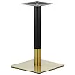Base per tavolo in metallo in una combinazione di colore oro e nero, piastra inferiore 45x45 cm, altezza 72,5 cm, adatta per piani tavolo 70x70 cm