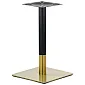 Pied de table en métal dans une combinaison de couleur dorée et noire, colonne ronde, hauteur 72,5 cm, plaque de base 45x45 cm, adapté aux plateaux de table jusqu’à 70x70 cm