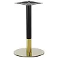 Base de mesa de metal em uma combinação de cor dourada e preta, diâmetro da placa inferior 45 cm, altura 72,5 cm, adequado para tampos de mesa D70 cm