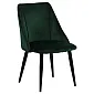 Upholstered velvet restaurant chair, black legs, green color, 6030, set of 4 pcs.