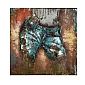 3D Metallkunstwerk „Blue Jeans“, Frontansicht, Maße 100x100 cm