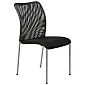 Conference chair in black color with chrome frame, breathable mesh back and upholstered seat, set of 14 chairs