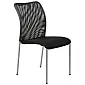 Silla de conferencia en color negro con estructura cromada, respaldo de malla transpirable y asiento tapizado, juego de 14 sillas