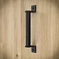 Metalen schuifdeurgreep van staal, kleur zwart, hoogte 21,5 cm, gewicht 280 gram, set van 4 stuks.