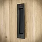 Crna metalna ručka za klizna vrata od čelika, crna boja, visina 20,5 cm, težina 250 grama, set od 4 kom.