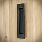 Maniglia per porta scorrevole in metallo nero, in acciaio, colore nero, altezza 20,5 cm, peso 250 grammi, set da 4 pezzi