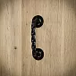 Twisted Metal Pull Griff fir Schiebetüren aus Stol, schwaarz Faarf, Héicht 14 cm, Gewiicht 160 Gramm, Set vu 4 Stéck.