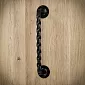 Twisted Metall Pullhandtak aus Stol fir Schiebetüren, schwaarz Faarf, Héicht 29 cm, Gewiicht 510 Gramm, Set vun 2 Stéck.