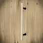 Poignée de porte coulissante en bois et acier, hauteur 40 cm, poids 430 grammes, 3 pièces dans le set.