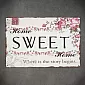 Decorative wall plaque, SWEET HOME FLOWERS, 30x20 cm