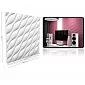 3D decorative wall polystyrene panels Relax, 60x60cm, white color, paintable, set of 12 pcs. (4.32 m2)