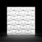3D decoratieve wandpanelen van polystyreen Plexus met gedraaid, golvend effect, 60x60cm, kleur wit, overschilderbaar, set van 12 stuks (4,32 m2)