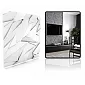 3D decorative wall polystyrene panels with sharp, angular geometric shapes and sculptural, futuristic feel, 60x60cm, white color, paintable, set of 12 pcs. (4.32 m2)