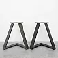 3D metal table leg made of steel, dimensions 45X40 cm, black color or with steel effect, set of 2 pcs.