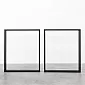 Kare metal masa ayakları Square-Light, siyah renk, 60x71 cm ebatlarında, 2'li set.
