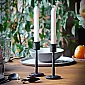 Candelero de acero forjado para una vela, hecho a mano, color negro, altura 15 m