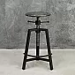 Scaun stil industrial reglabil mecanic pe inaltime, otel-lemn, inaltime 57-80 cm