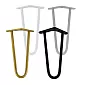 Pieds de meuble en métal de faible hauteur Hairpin à partir de deux tiges de diamètre 10 mm en acier, hauteur 24 cm - lot de 4 pieds, couleurs : noir, blanc, gris, or