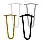 Potes de mobles metàl·liques de baixa alçada Hairpin de dues varetes amb diàmetre de 10 mm fetes d'acer, alçada 24 cm - joc de 4 potes, colors: negre, blanc, gris, daurat