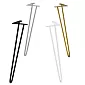 Gambe a forcina basse per tavolino da caffè in due tondini di acciaio, tondini diametro 10 mm, altezza 43 cm, set di 4 gambe, colori disponibili nero, bianco, grigio, oro