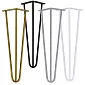 Elegant Hoerpin-Typ Been fir e Kaffisdësch aus dräi Ø12 mm Stahlstäbchen, Héicht 43 cm - Set vu 4 Been, Faarwen: schwaarz, wäiss, gro, Gold