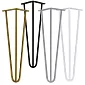 Elegantné nožičky vlásenky na konferenčný stolík z troch oceľových tyčí Ø12 mm, výška 43 cm - sada 4 nožičiek, farby: čierna, biela, šedá, zlatá