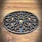 Kjøkken dekorativ støpejern varmebestandig grytepute med oval form, dimensjoner 17,5 x 23 x 1,6 cm, sett med 2 stk.