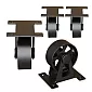 Ruedas para muebles de metal con una altura total de 100 mm, diámetro de la rueda 7,5 cm, juego de 4 piezas.