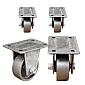 Ruote decorative per mobili in acciaio, colore grigio, altezza 65mm (4 pz.)