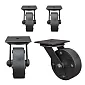 Ruedas decorativas para muebles sin acero, color negro, altura 90mm (4 uds)