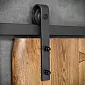 Schuifdeursysteem van staal, staallak-look, voor enkele deuren tot 130 kg, wandmontage