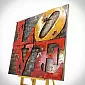 Cuadro en metal 3D, cuadro en metal “Amor industrial: afectos texturizados”, dimensiones 85x85 cm