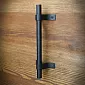 Handle aus Metall Schiebetüren, schwaarz Faarf, Dimensiounen, 19,5x6,5 cm, Set vun 2 Stéck.