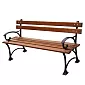 Banco de hierro fundido Grace para parques y jardines con reposabrazos, tablas de aliso impregnado, longitud 150 cm, 45 kg