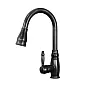 Mitigeur de cuisine de style rétro en laiton avec bec extractible, coloris noir, hauteur 40 cm