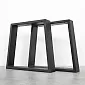 Trapeziumformet metalbordben af stål, højde 45 cm, bredde 40 cm, 2 stk. i sættet