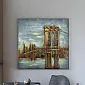 3D metalo meno kūrinys „Bruklino tiltas sutemose“, aukštis 80 cm, plotis 80 cm