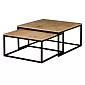 Prostorově úsporný čtvercový konferenční stolek 2v1, výška 39 cm a 34 cm, šířka 76 cm a 66 cm, s laminátovým povrchem, barvy černá, bílá, mramor, beton, dub